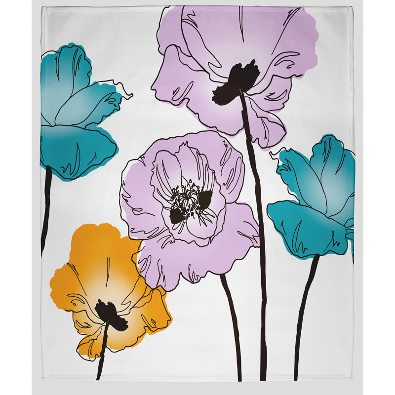 Couverture polaire Flora and Fauna, L 60 po x L 80 po, Lilas