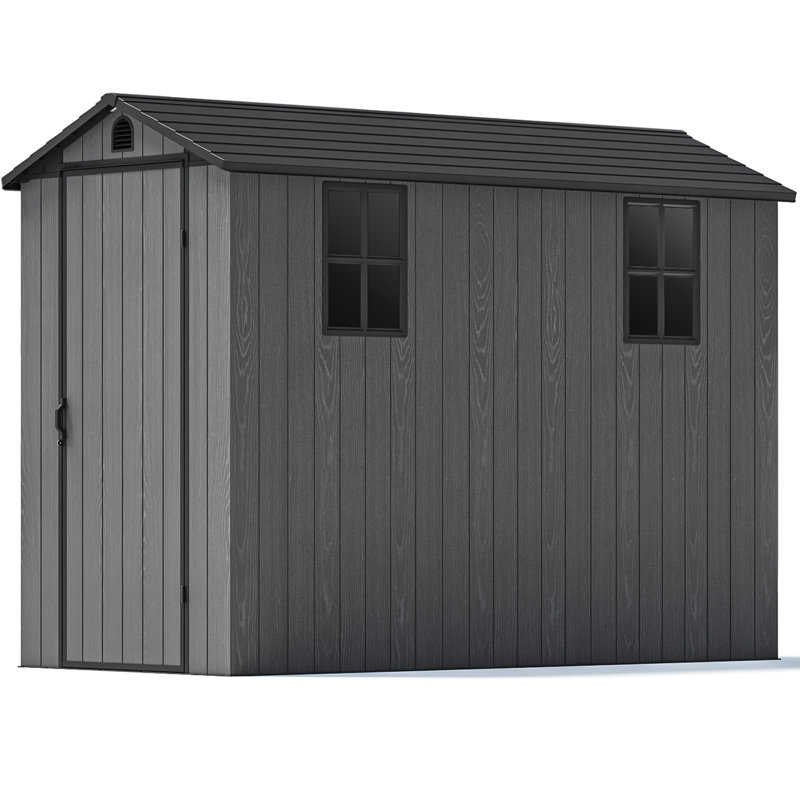 4 Ft. W X 8 Ft. D Resin Storage Shed, Black