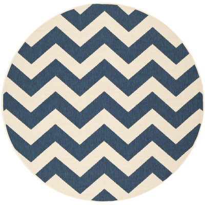 Tapis intérieur / extérieur bleu marine / beige Arneshia