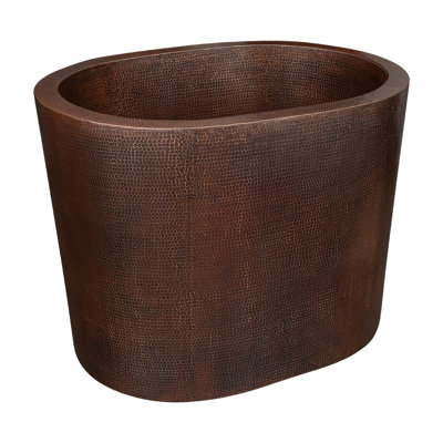 Hand Hammered 48" Copper Oval Japanese Soaking Tub