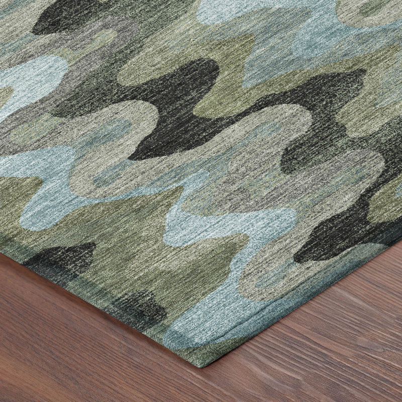 Machine Washable Indoor/Outdoor Chantille ACN2481 Abstract Rug, Basil, 8' x 10'