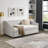 Twin Size Daybed With Twin Size Trundle Upholstered Tufted Sofa Bed, With Button On Back And Copper Nail On Waved Shape Arms, Beige (80.5"X41"X30.5")-372226870-372226872
