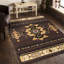 7 pi 10 po Tapis brun, polypropylène, teinture et animal de compagnie X 3 Tribes