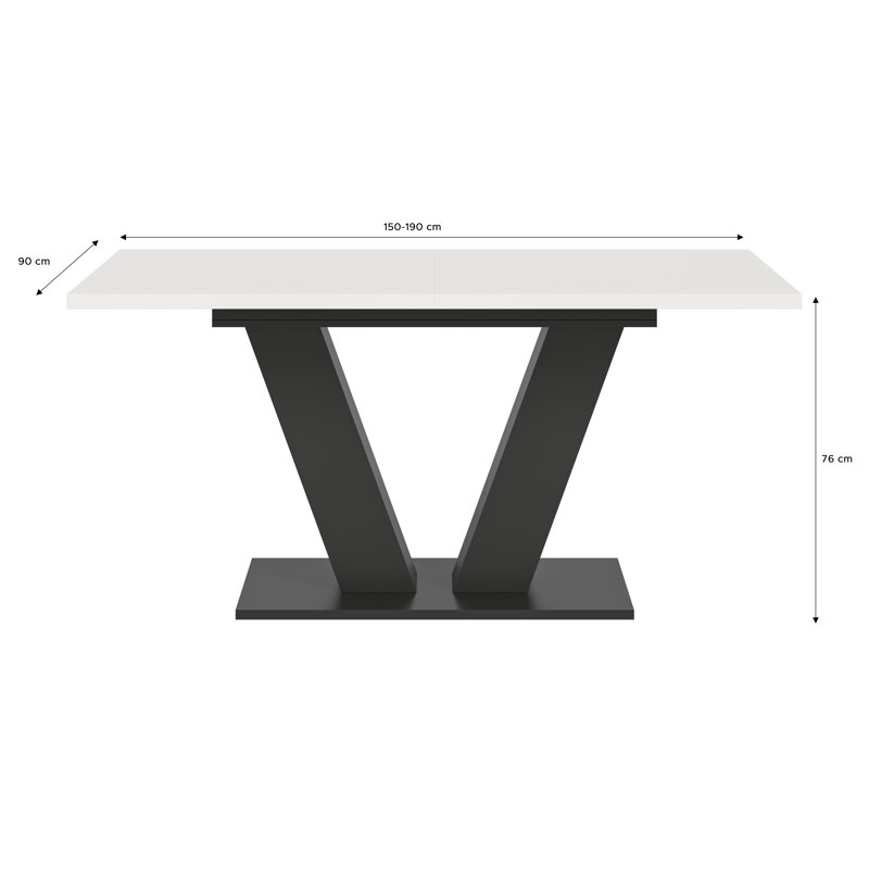 Extendable Dining Table Motion, White