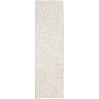 Darell Hand Tufted Floral Area Rug in Ivory/White