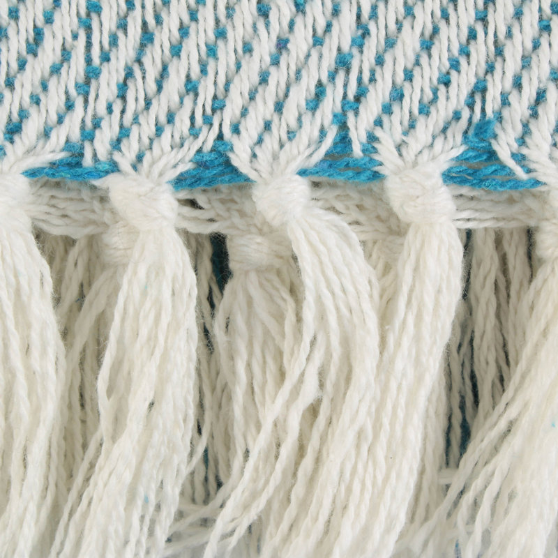 Hand Woven Throw Blanket, Teal