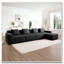 Canapé modulaire en forme de L 4 places, canapé désossé 4 places, canapé modulaire Cloud avec assise profonde, canapé modulaire moderne 4 places avec coussins décoratifs et 1 repose-pieds mobile-1059457988