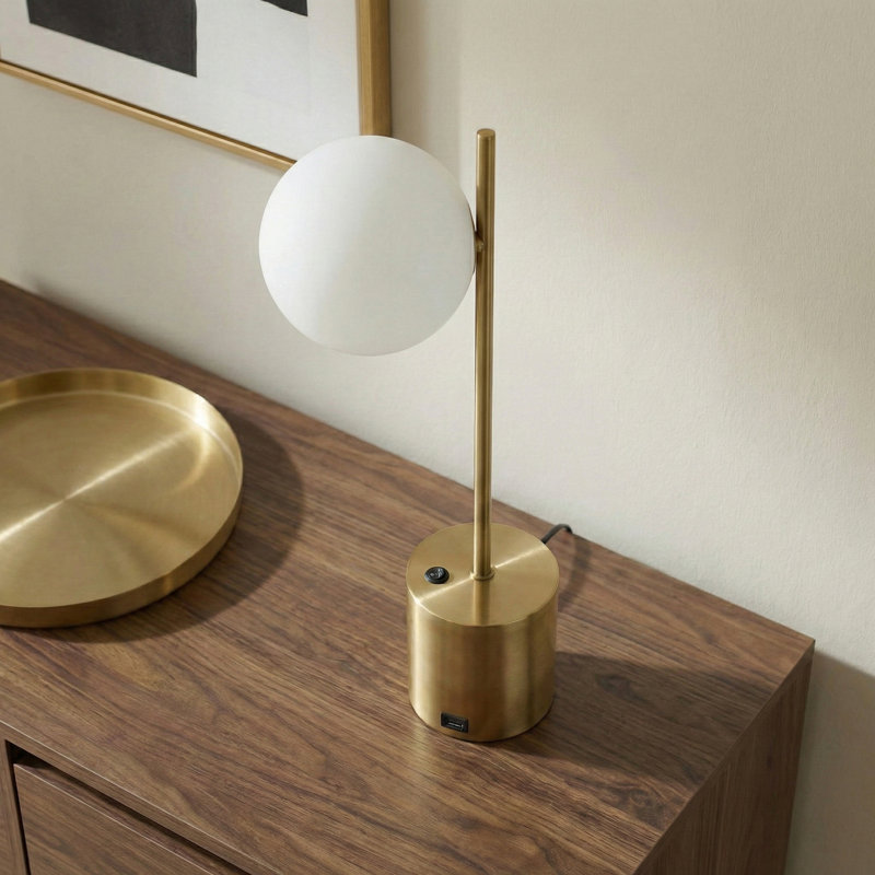 Modern Small Brass Metal Table Lamp