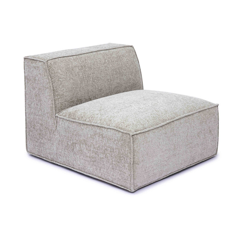 Cherylee Taupe Chenille Basketweave Armless Chair