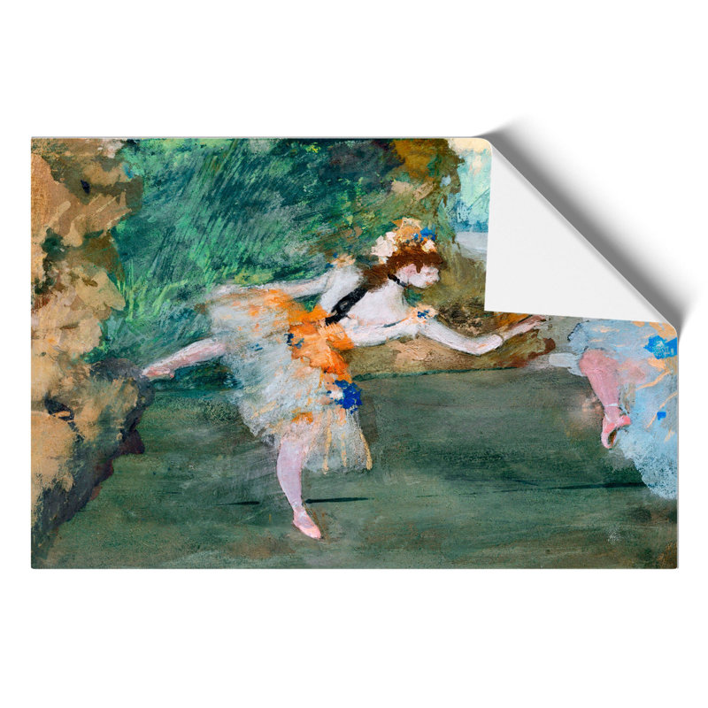 Ballet Ballerina Dancer Onstage by Edgar Degas - Frameless Print, 21cm H x 30cm W x 0.1cm D