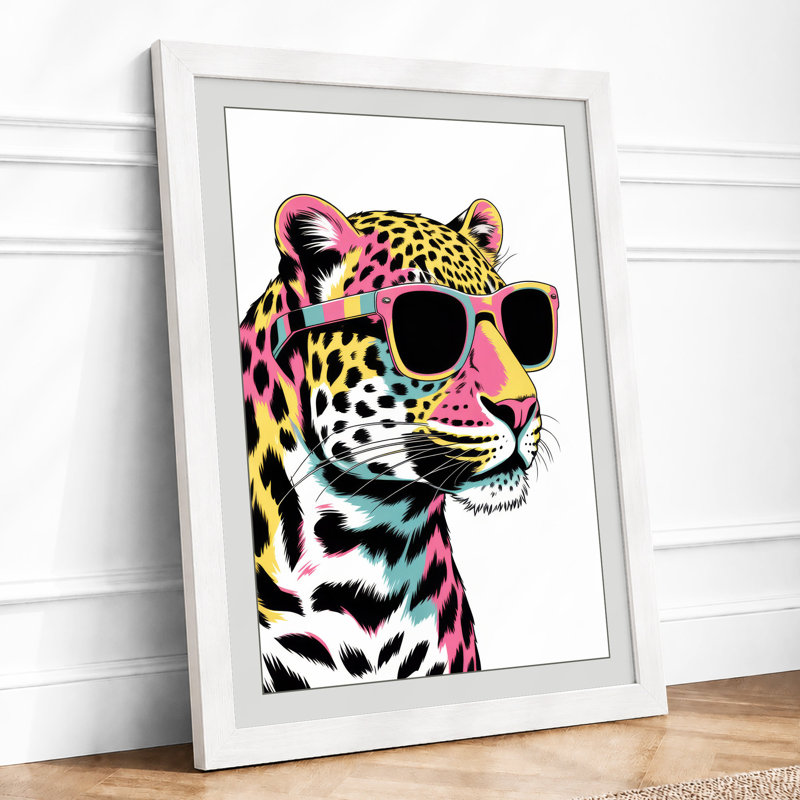 Cool Leopard Modern - Framed Print, A1 - 84.1 x 59.4 cm, White