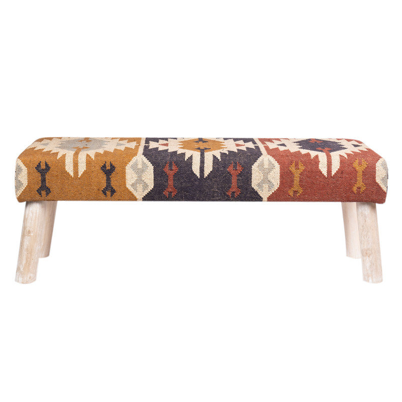 Banc rembourré Myo, Brun/beige