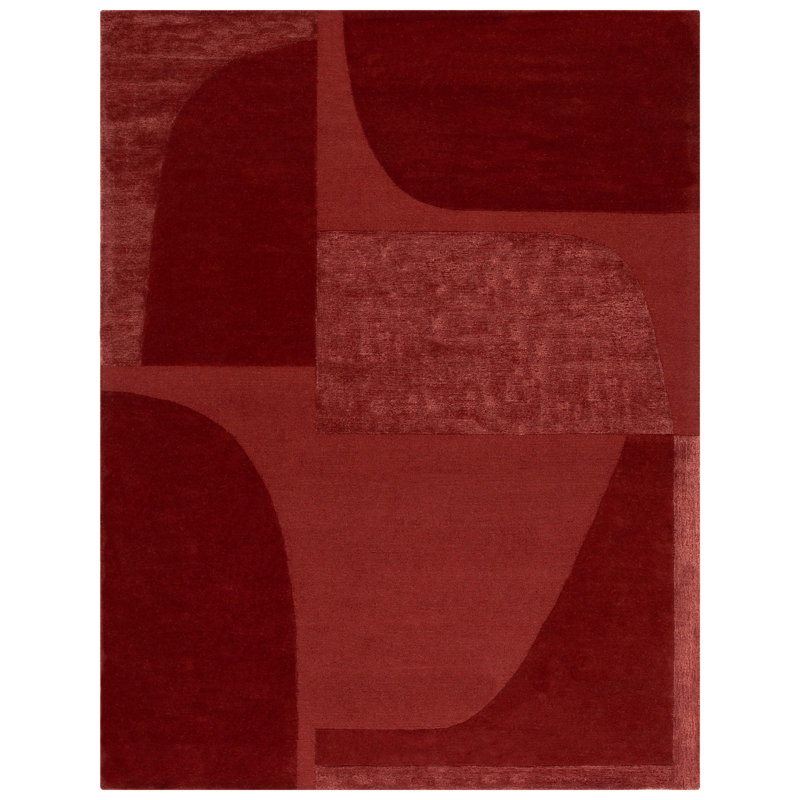 Megara Hand Tufted Wool, Viscose, Cotton Geometric Rug, Rectangle 8' x 10'