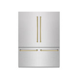 ZLINE Autograph 60 in. Black Stainless Refrigerator w/ Gray & Gold Accents