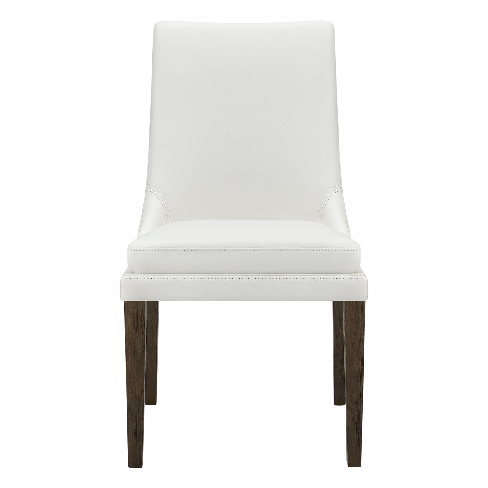 Niara Genuine Leather Parsons Dining Chair, White Genuine Leather