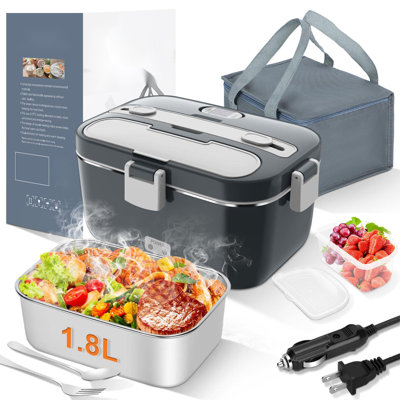 Electric Lunch Box Food Warmer: 100W Heated Lunch Box For Adults, 1.8L Portable Fast Heating Lunchbox Food Heater For Car, Truck, Work, Travel, Elctri -  Prep & Savour, 5D4F6DEA6FE24736A21122F87EE27880