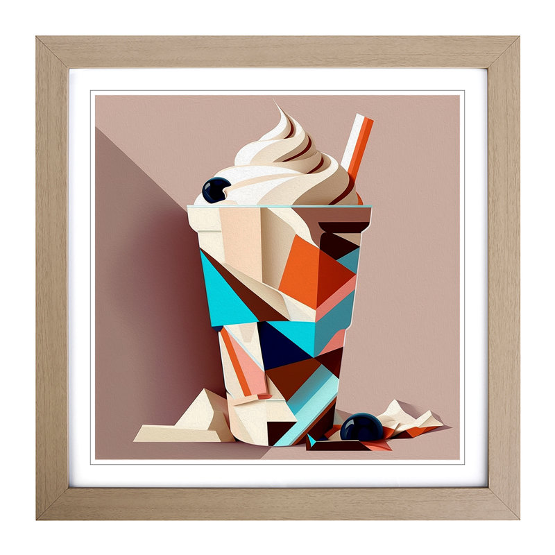Milkshake Cubism - Framed Print, Oak