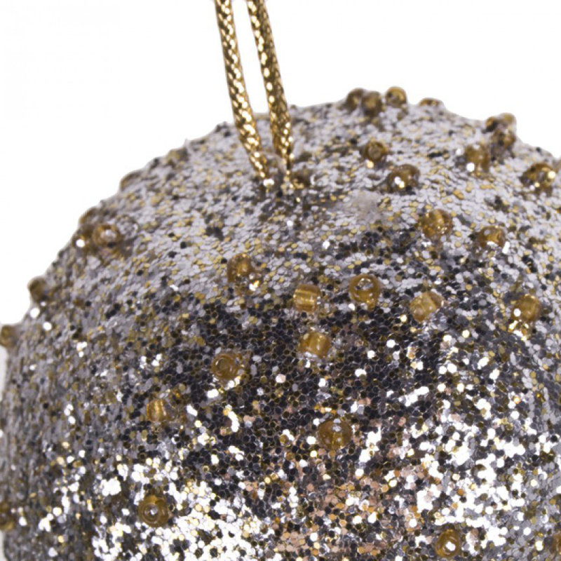 6.5cm Bauble, Pale Gold / Silver