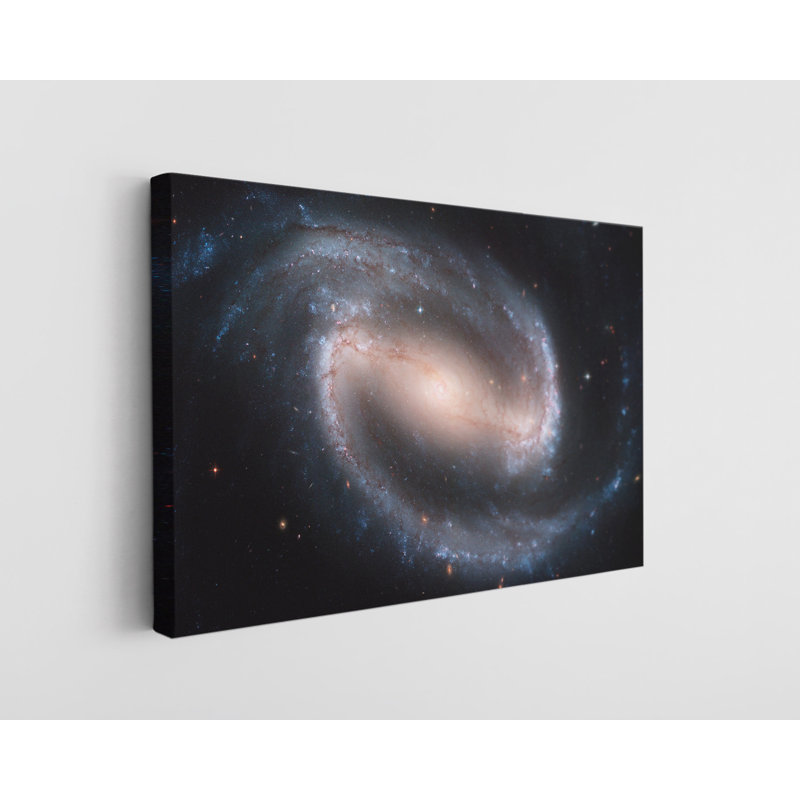 Barred Spiral Galaxy Space - Reproduction sur toile tendue - Reproduction sur toile tendue, H 40 po x l 60 po x P 1 po