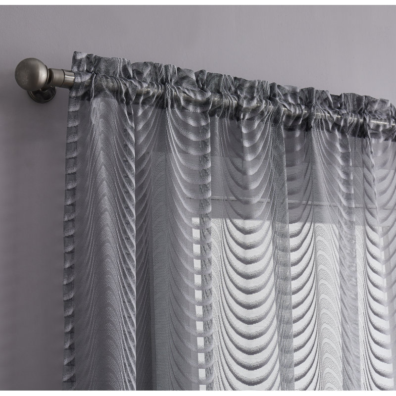 Semi Sheer Curtain Pair, 54" W x 108" L, Gray