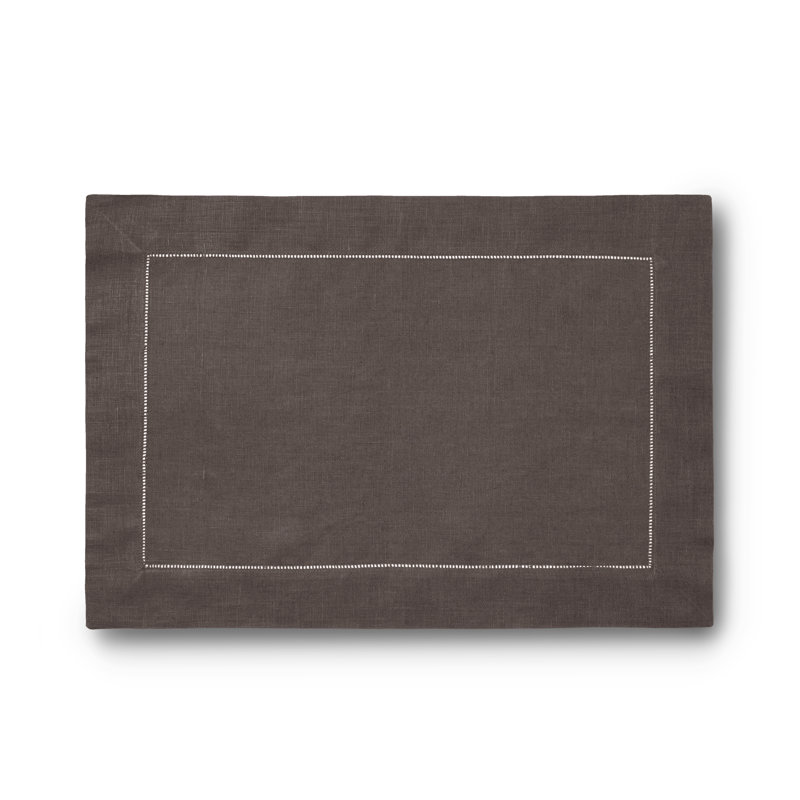 Festival Linen Rectangle Placemats, Pewter