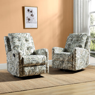 Fauteuil inclinable manuel à bascule pivotant floral 27,2 po Julien (Ensemble de 2)