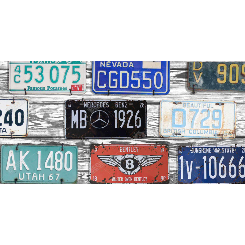 Vintage plates registration - 15.75"x31.50" Desk mat