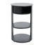 Table d'appoint ronde moderne autoportante FFZ 25 po avec garde-robe à 3 niveaux et porte coulissante, structure en fer