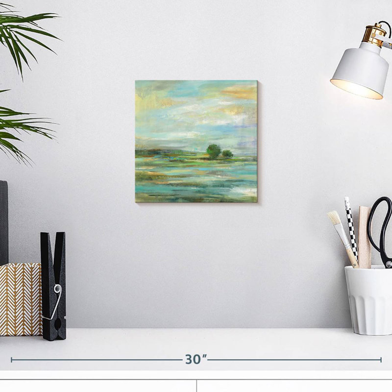 Paysage de sérénité printanière, H 10 po x l 10 po