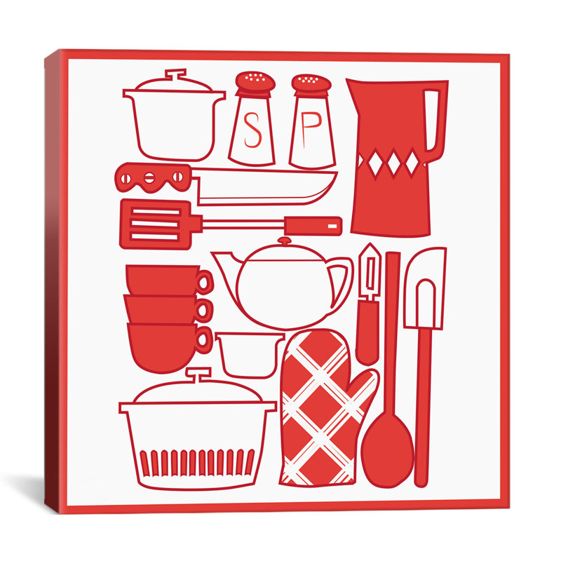 «Kitchenware Collage», impression sur toile, H 18 po x l 18 po x P 1,5 po