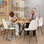 Ensemble de table de salle à manger 5 pièces Harjovan avec tables rondes et chaises rembourrées-443398283-443398281