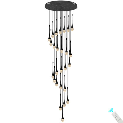 Lustres à intensité variable en cristal de 26 lumières DEL Bruinius