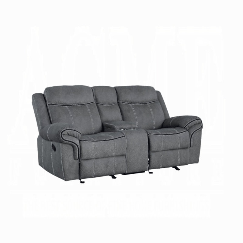 Arthur Motion Loveseat & Console w/USB Port, Gray