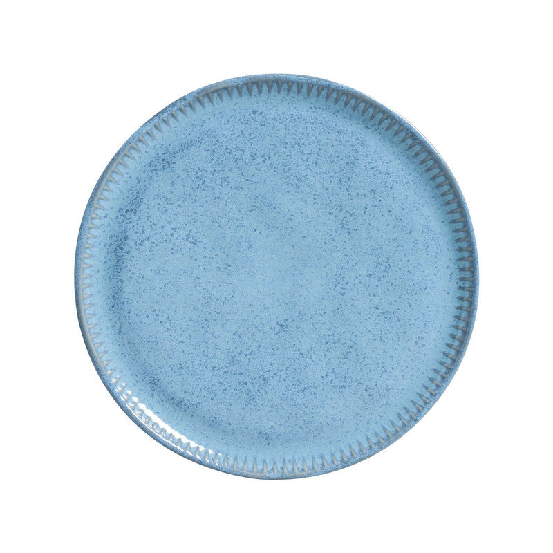 Assiette à salade ou à dessert en grès de 8,46 po Linhas, Bleu ciel
