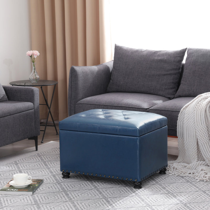 Repose-pieds avec rangement Magoon, Bleu
