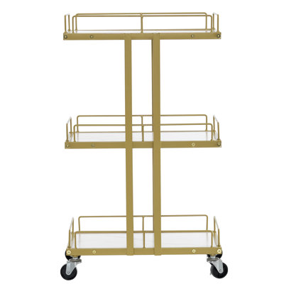 Khalis Salon Metal Multi-Purpose Utility Trolley Cart, Rolling Cart with Wheels
