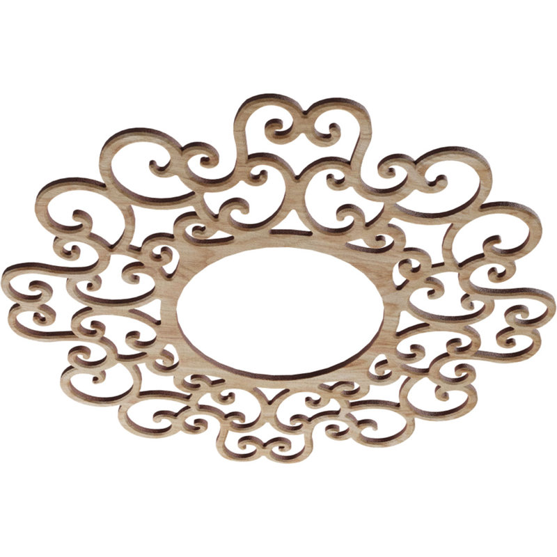 Médaillon de plafond en bois ajouré Reims 20 po x P 7 5/8 po x T 1/4 po, Chêne rouge, H 18 po x l 18 po x P 0,25 po