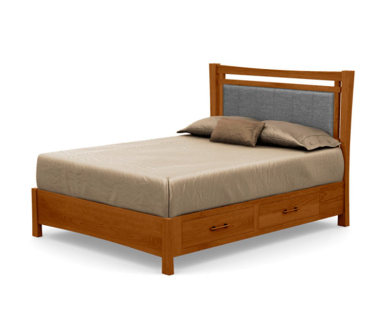Monterey Upholstered Platform Storage Bed, Queen, Autumn Cherry, Natural