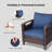 Set of 2 Brown Wicker Patio Lounge Chairs with Ergonomic Armrests and 4 " Cushions""