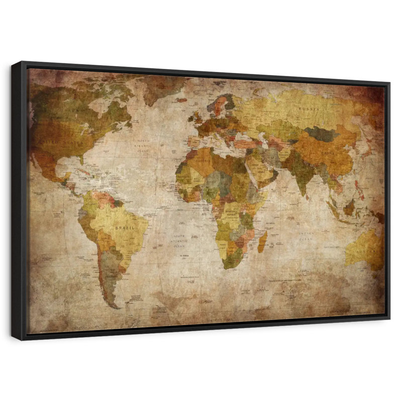 Carte du monde Aliaz, H 21 po x l 31 po