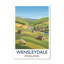 Wensleydale, England - Romantic Yorkshire Dales Travel Poster Of River, Stone Barns And Rolling Hills. Giclee Print On Wrapped Canvas. Wall Art, Home Decor - Regions & Scenic Areas, England - Wrapped Canvas Print-1040851697