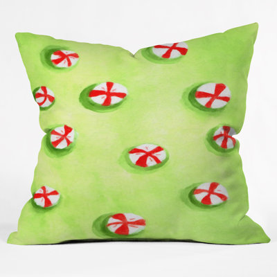 Christmas Candy Throw Pillow