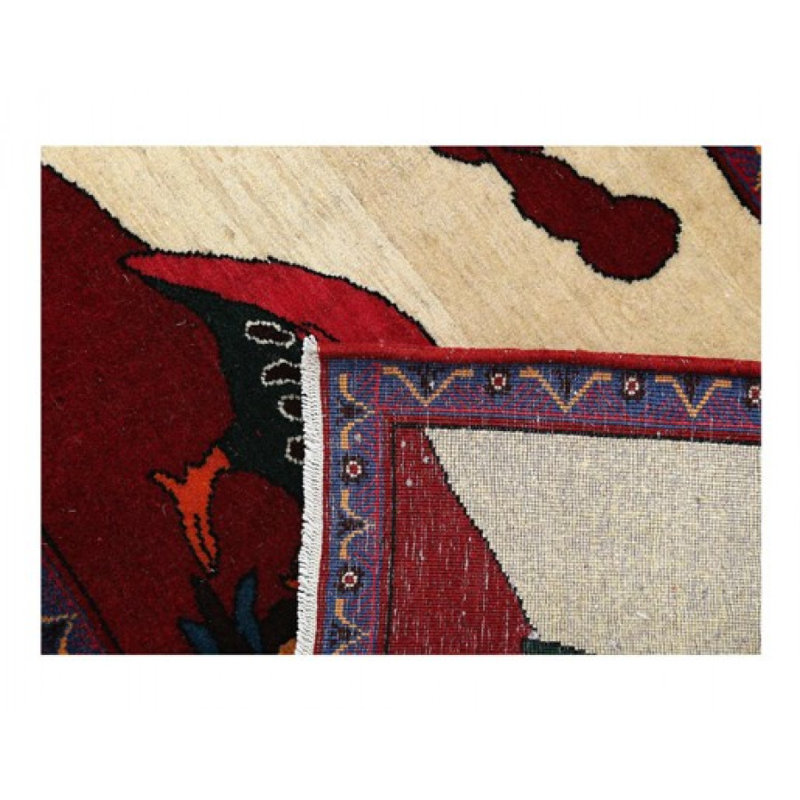Tapis rouge en laine d'agneau 1 pi 8 po x 3 pi 1 po Maksutbek