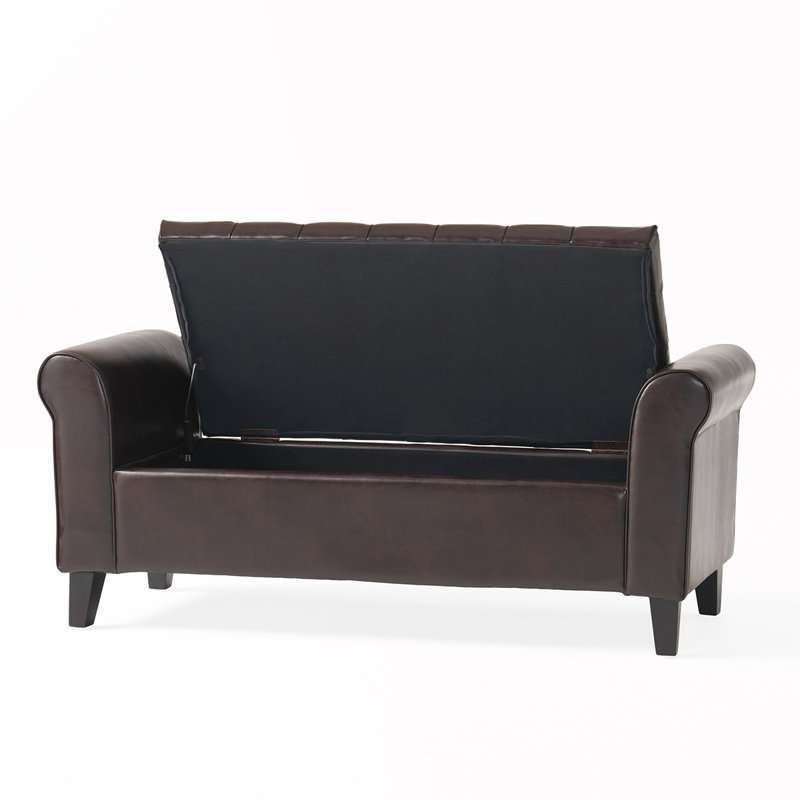 Banc de rangement à bras évasé