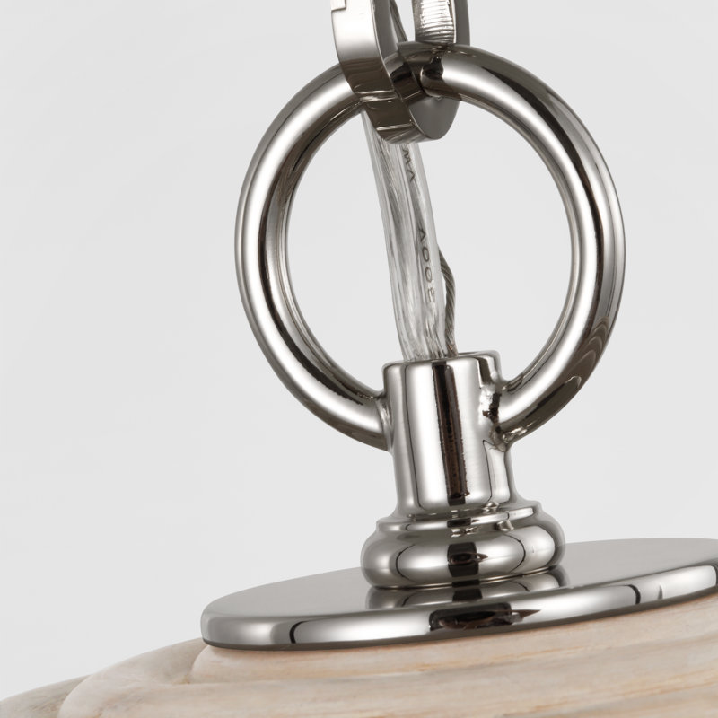 Emerson 1 - Light Pendant by Suzanne Kasler, 8.5" H x 15.75" W x 15.75" D, Ash, Polished Nickel
