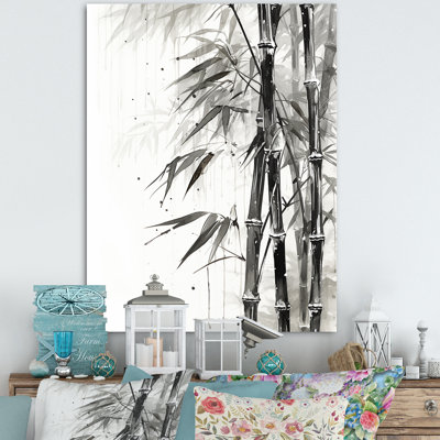 Bambou sauvage noir et blanc VI sur toile