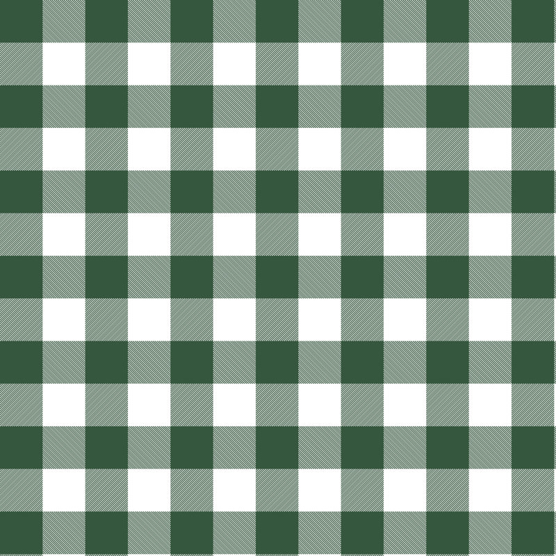 Fernando Upholstered Ottoman, Classic Gingham Evergreen