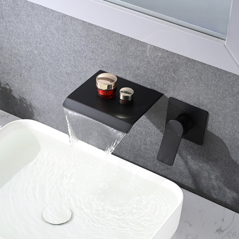 Robinet de baignoire mural à poignée simple avec robinet de lavabo de salle de bain moderne
