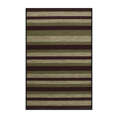 Tapis noir à rayures horizontales lavable à la machine