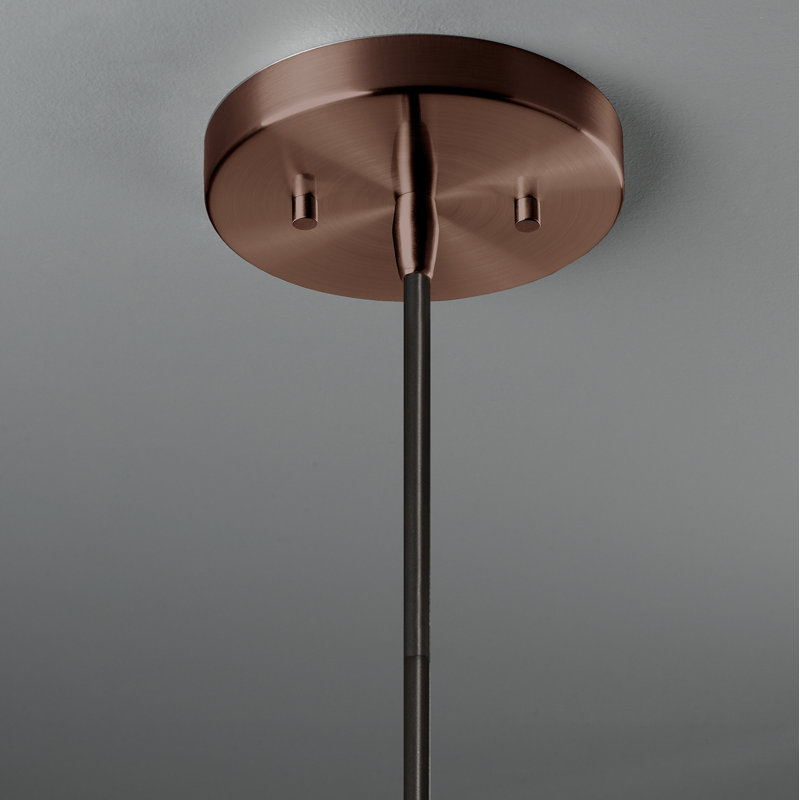 Luminaire suspendu en forme de dôme à 1 lumière de la collection Leni, Bronze foncé, Craquelure vert céladon